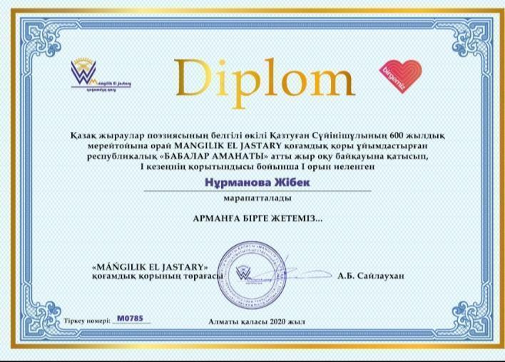 "Бабалар аманаты"  жыр оқу байқауы жеңімпаздары