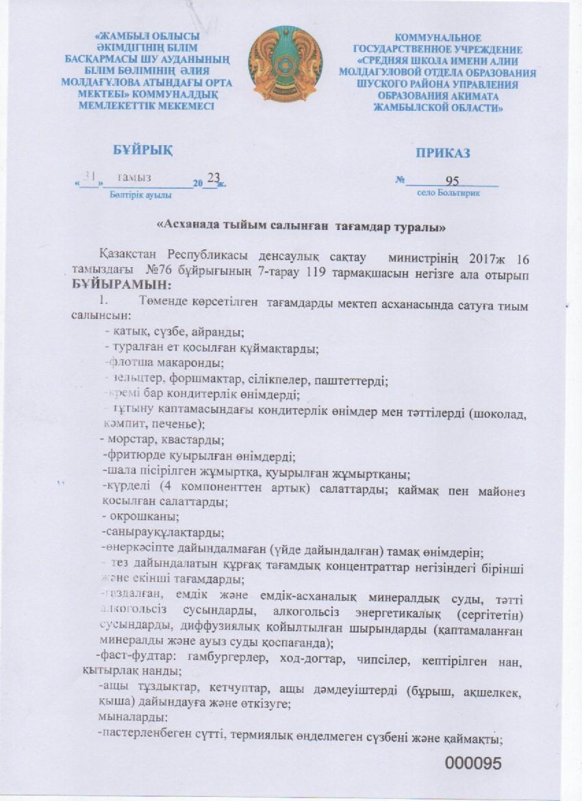 Асханада тыйым салынған тағамдар